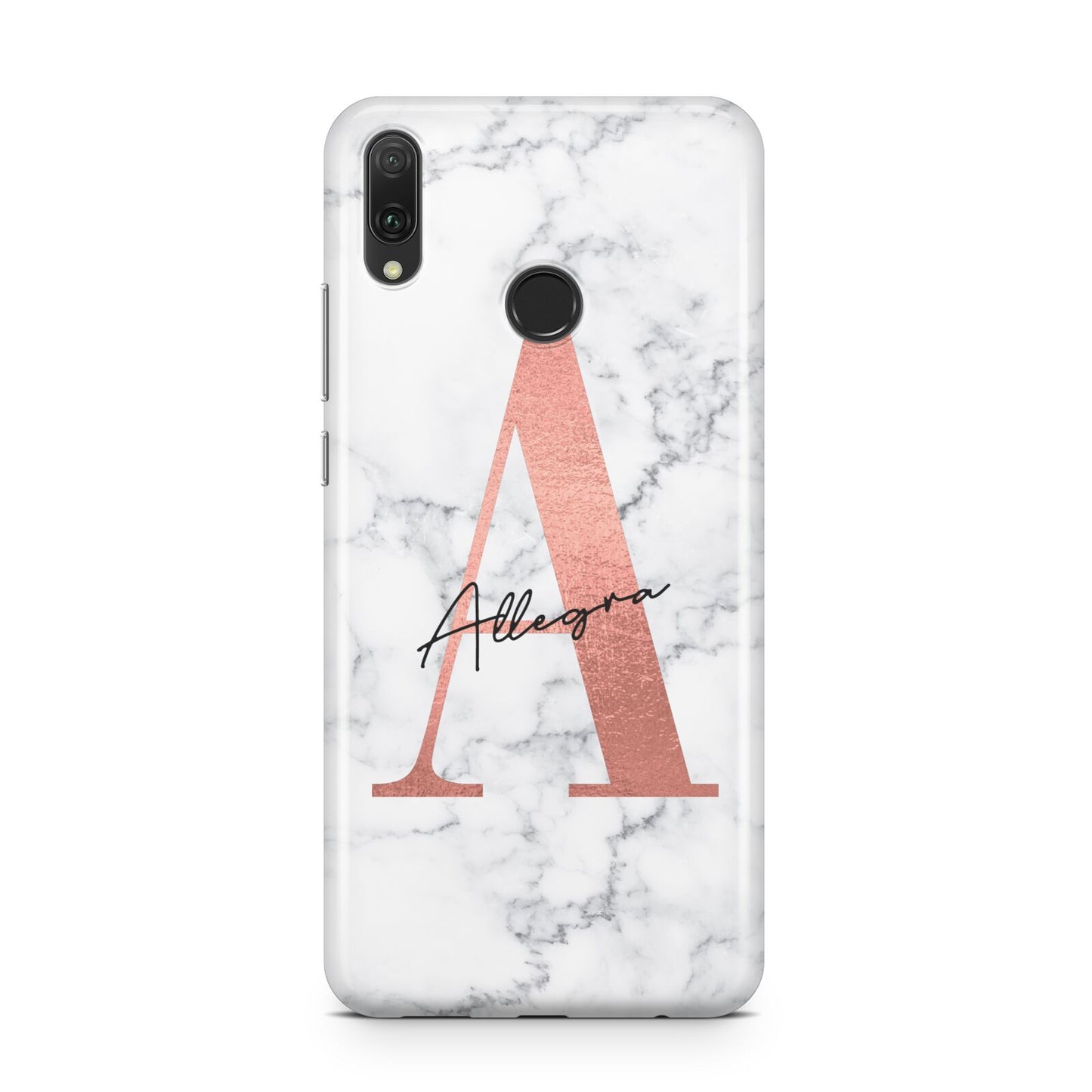 Personalised Signature Rose Gold Marble Huawei Y9 2019