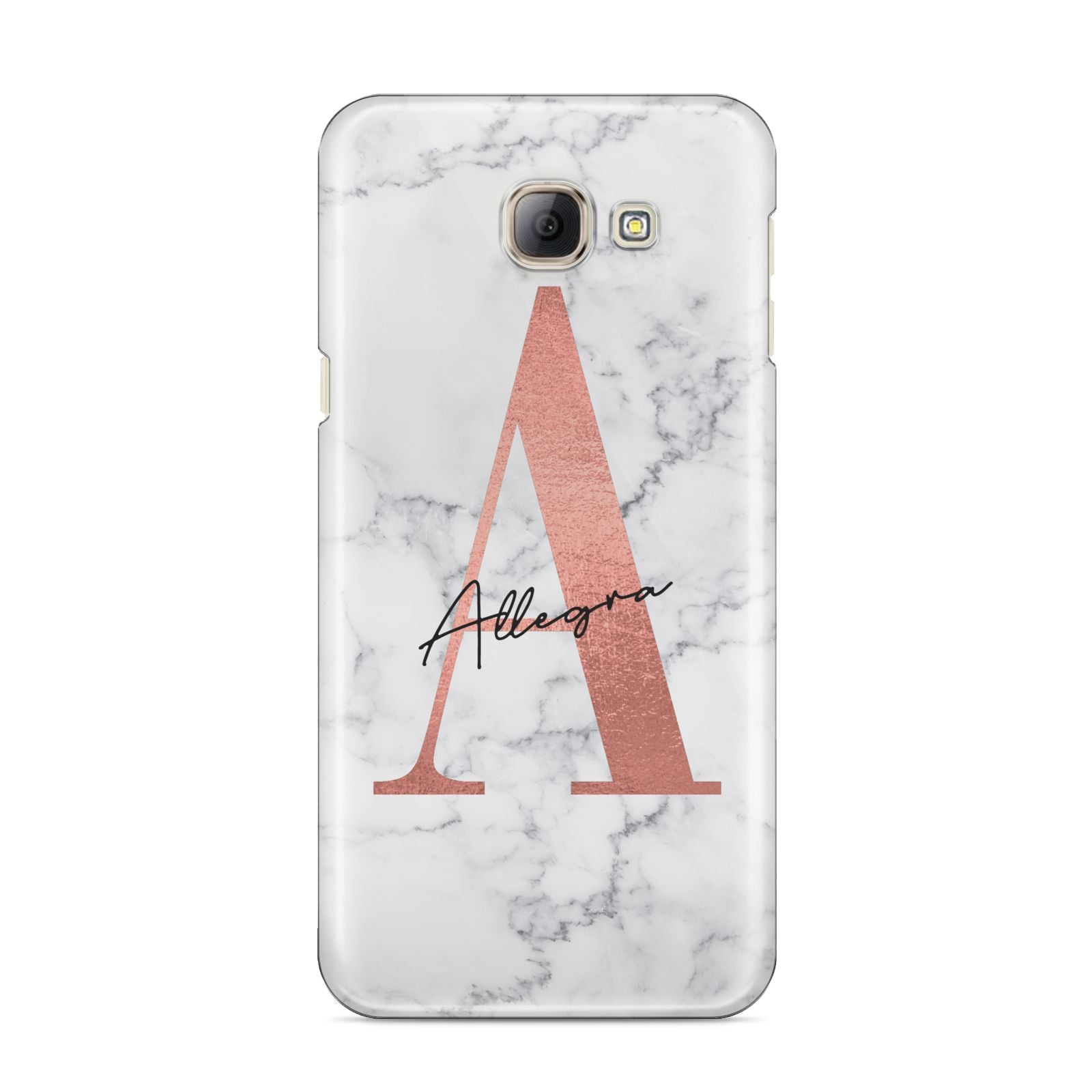 Personalised Signature Rose Gold Marble Samsung Galaxy Case Dyefor