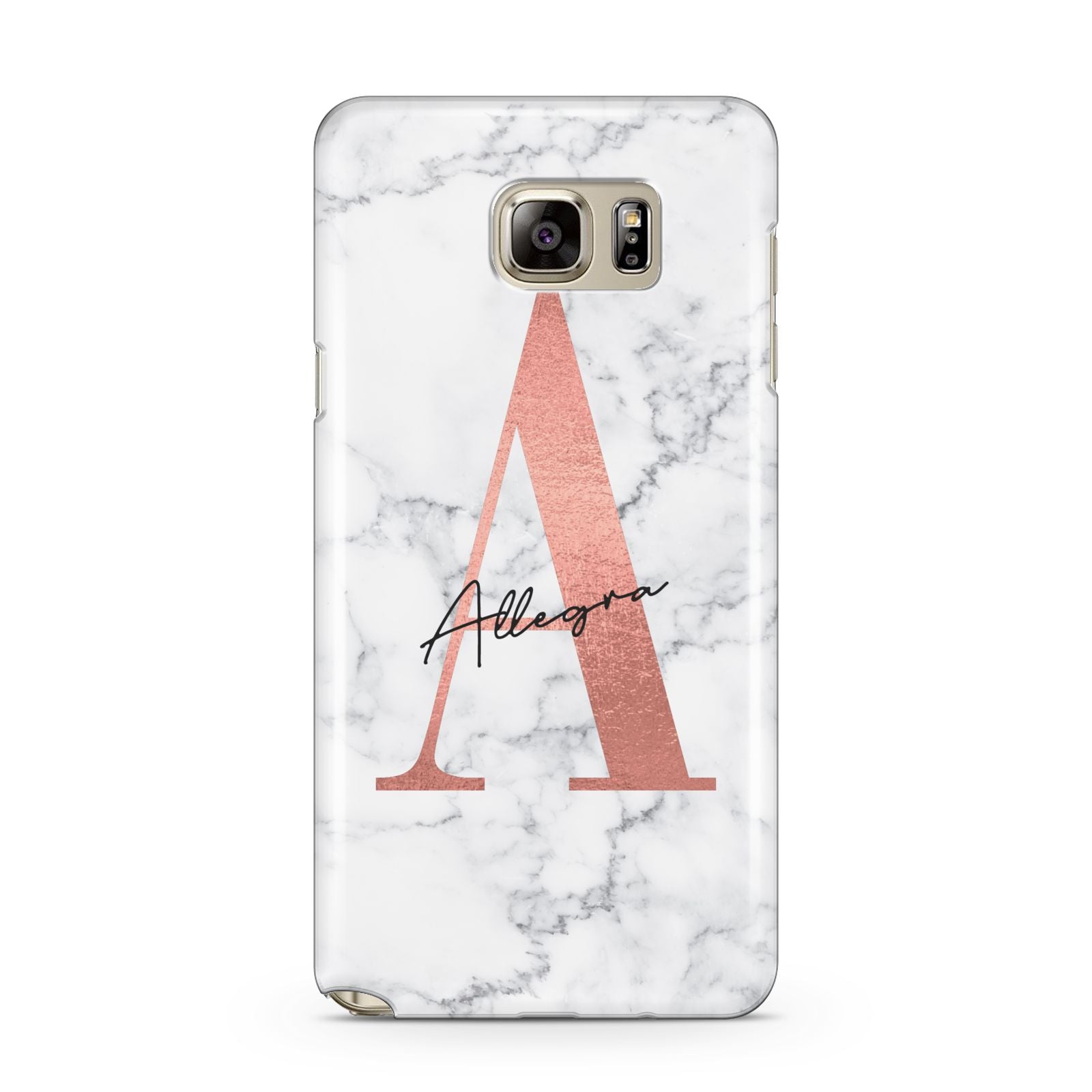 Personalised Signature Rose Gold Marble Samsung Galaxy Case Dyefor