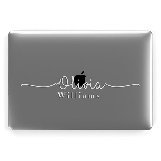 Personalised Signature Typography White Apple MacBook Case