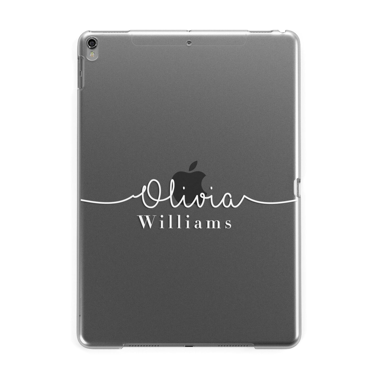 Personalised Signature Typography White Apple iPad Grey Case