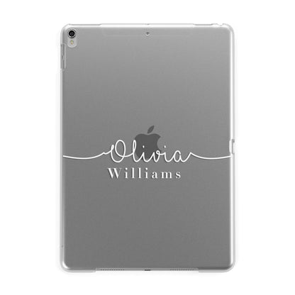 Personalised Signature Typography White Apple iPad Silver Case