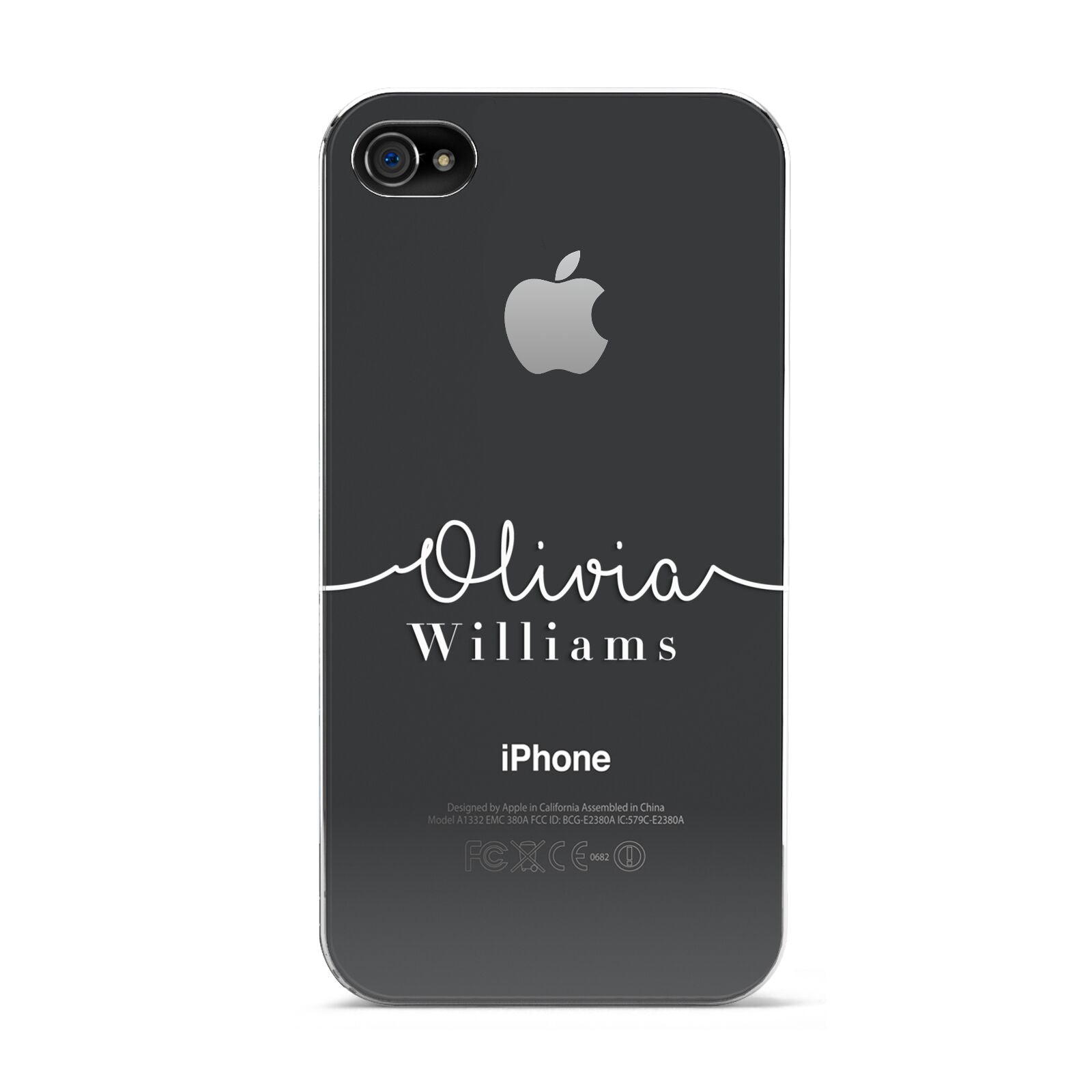 Personalised Signature Typography White Apple iPhone 4s Case