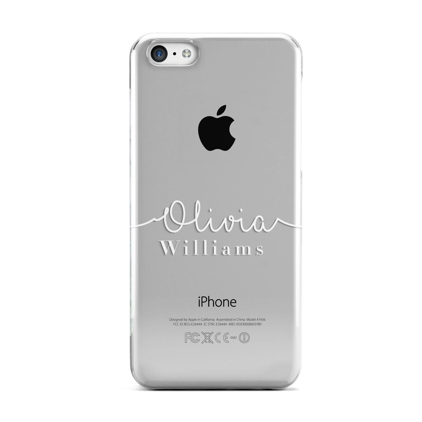 Personalised Signature Typography White Apple iPhone 5c Case