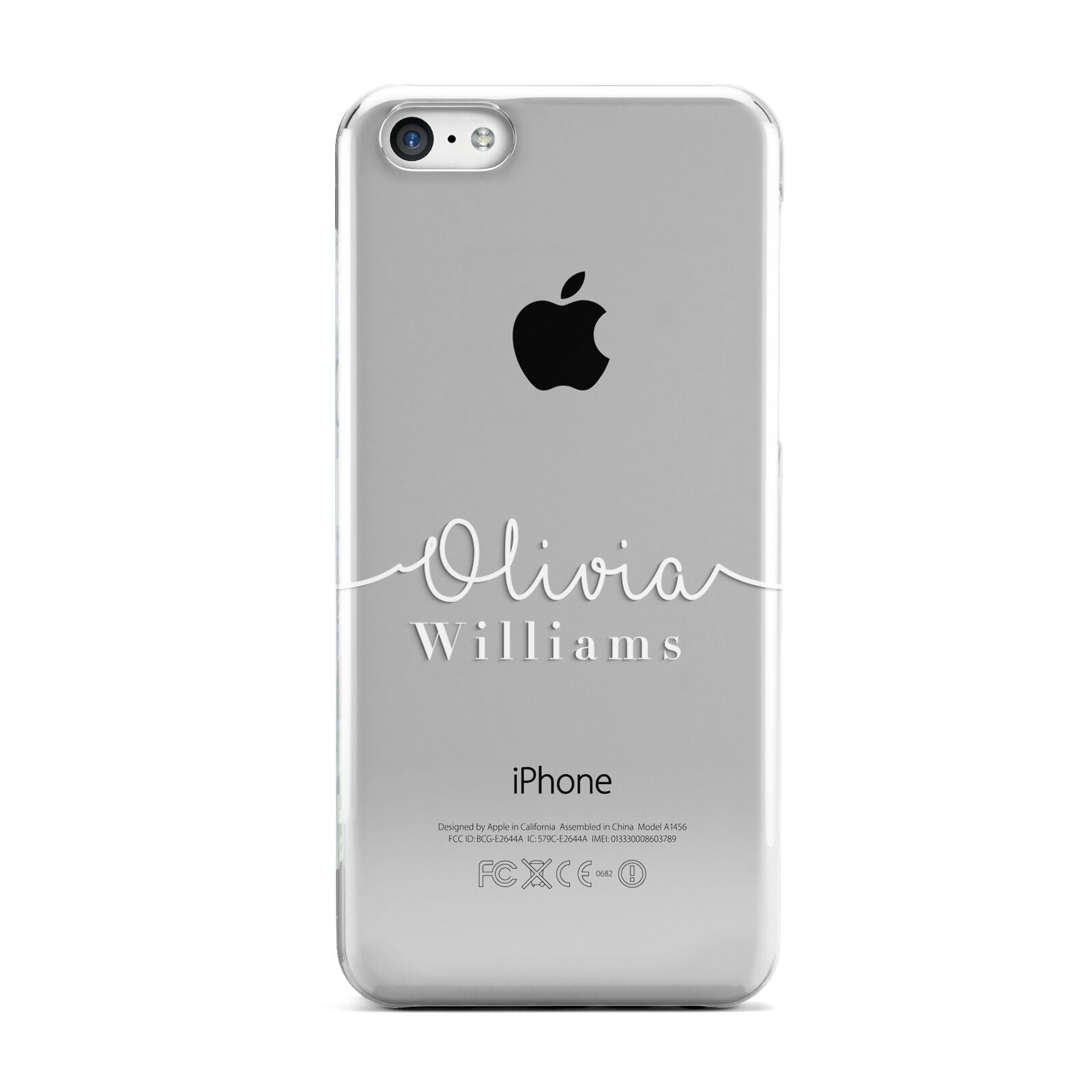 Personalised Signature Typography White Apple iPhone 5c Case