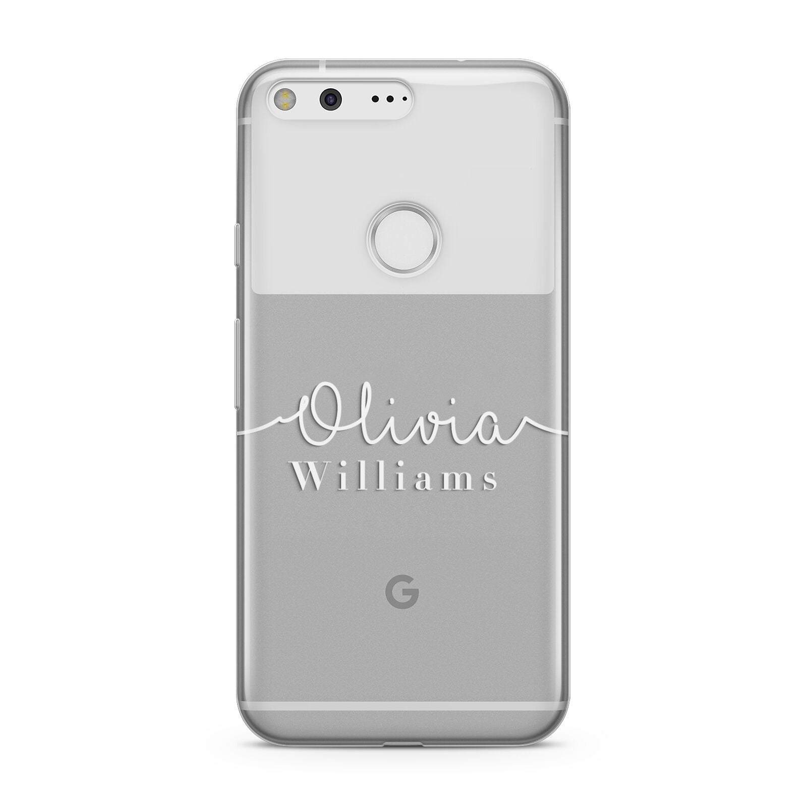 Personalised Signature Typography White Google Pixel Case