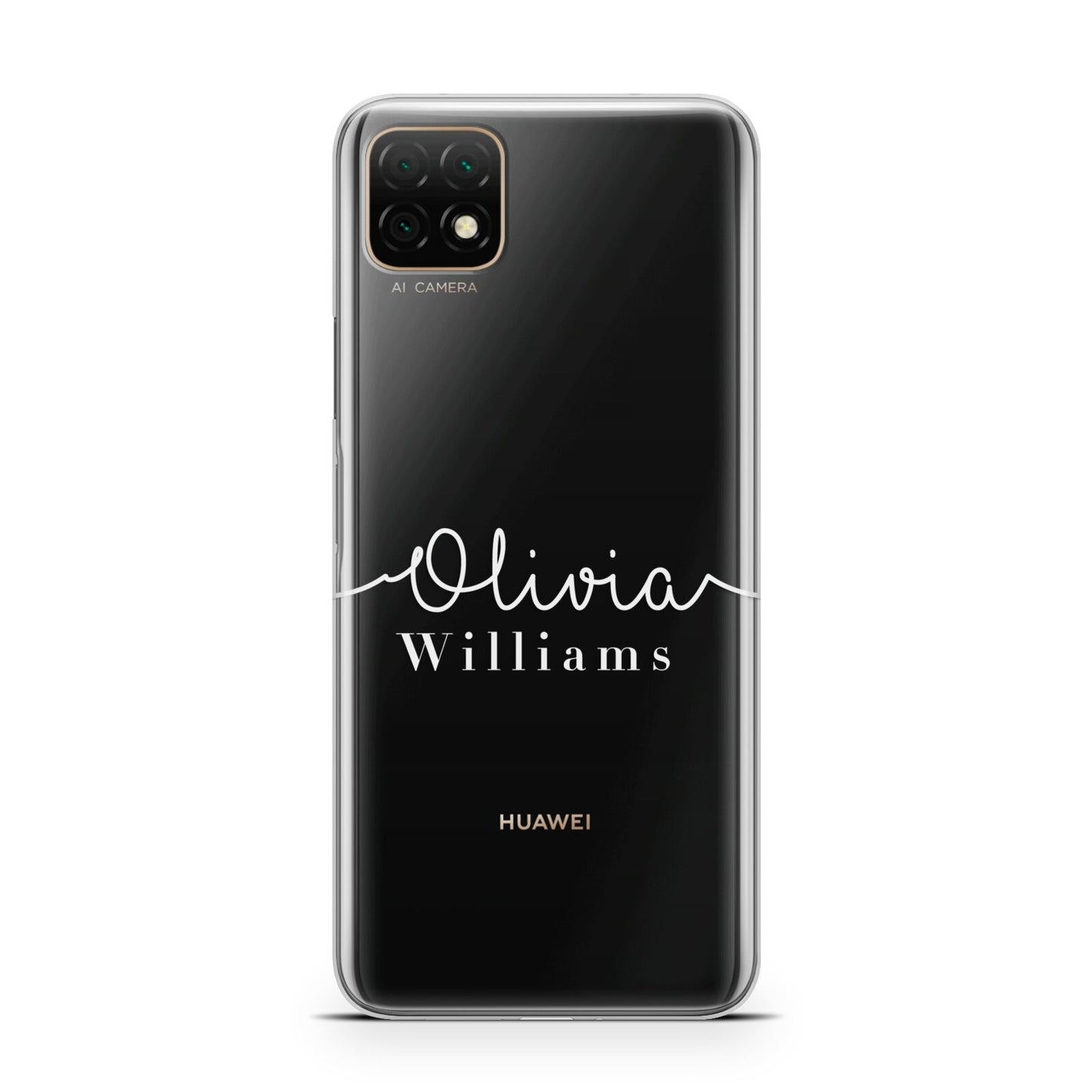 Personalised Signature Typography White Huawei Enjoy 20 Phone Case