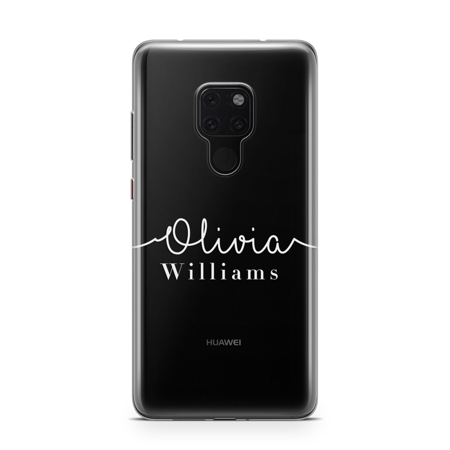 Personalised Signature Typography White Huawei Mate 20 Phone Case