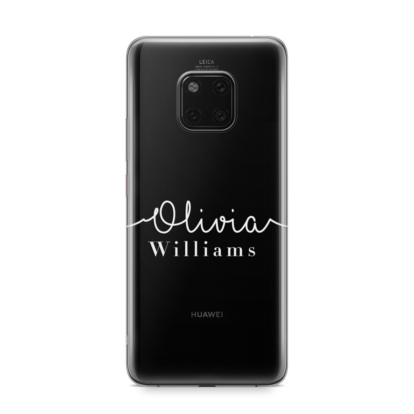 Personalised Signature Typography White Huawei Mate 20 Pro Phone Case