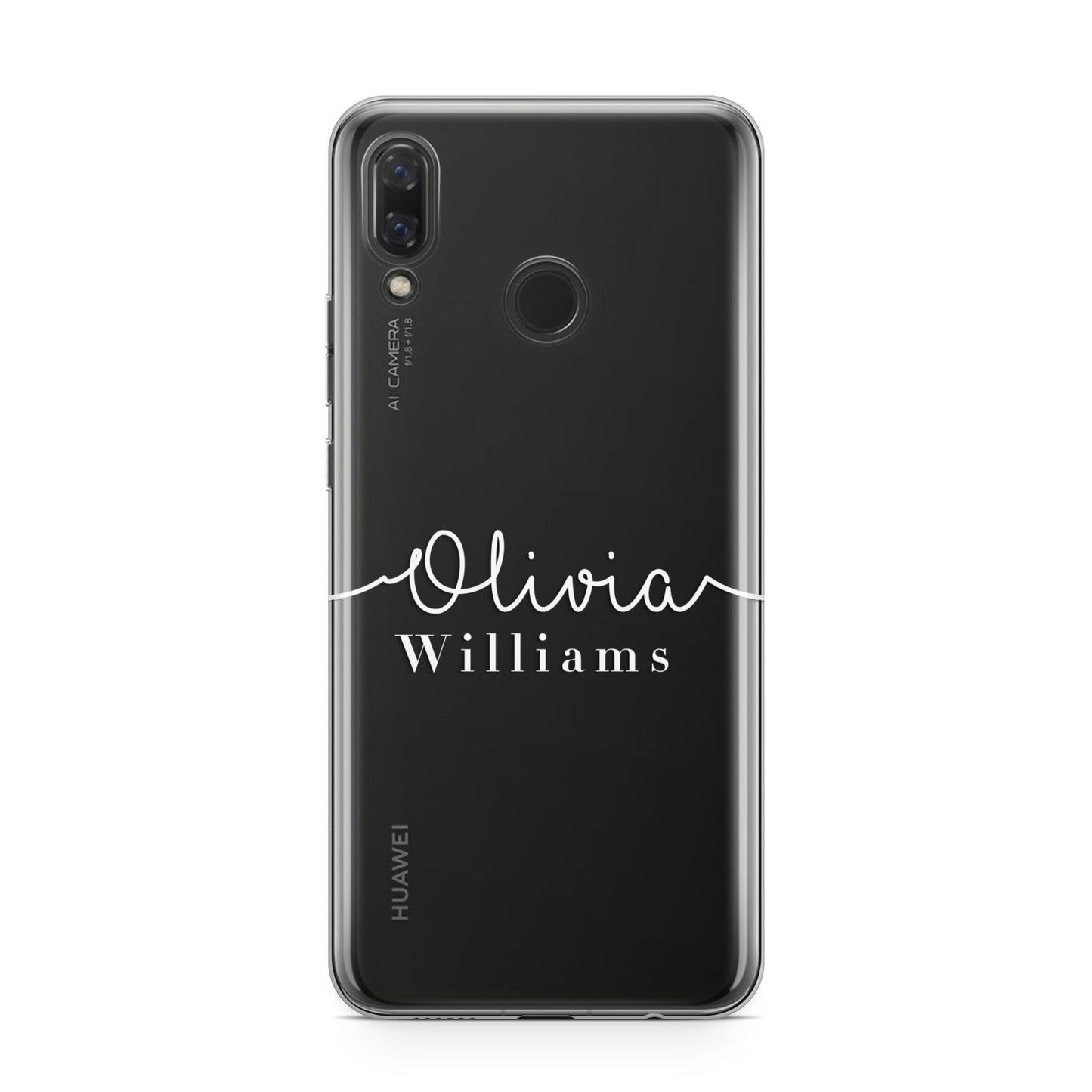 Personalised Signature Typography White Huawei Nova 3 Phone Case