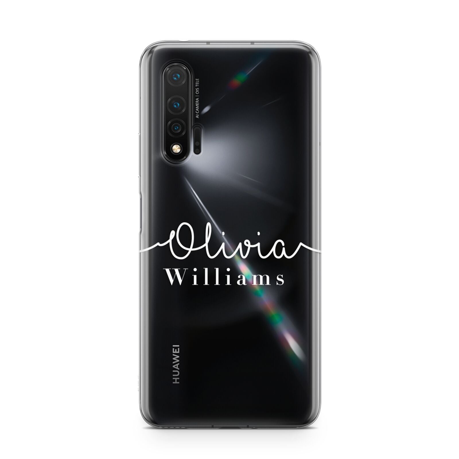 Personalised Signature Typography White Huawei Nova 6 Phone Case