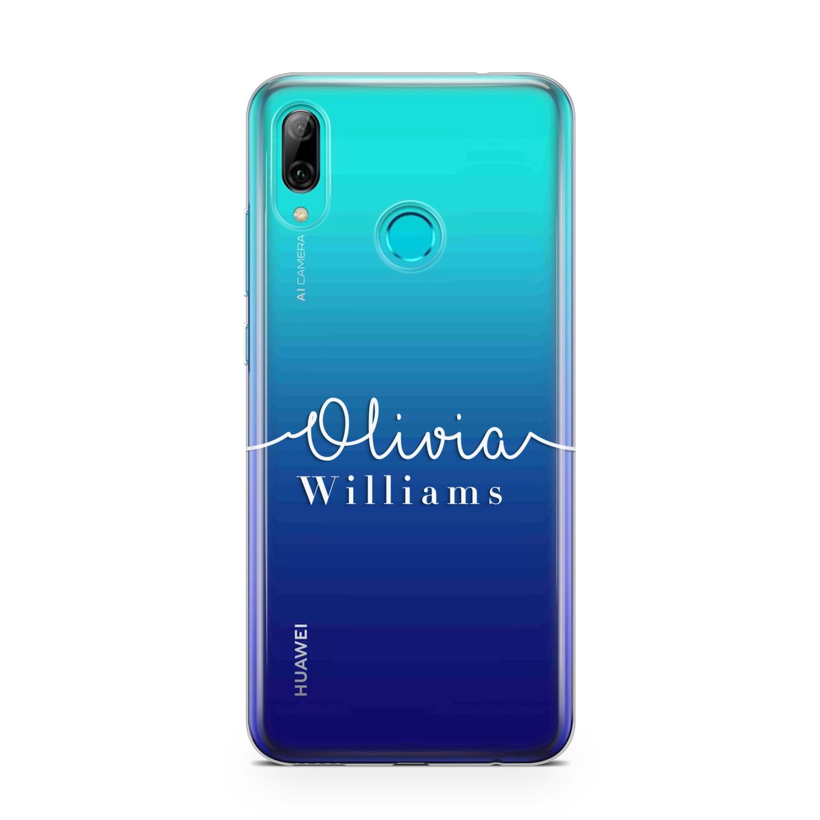 Personalised Signature Typography White Huawei P Smart 2019 Case