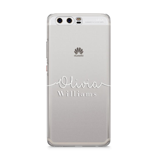 Personalised Signature Typography White Huawei P10 Phone Case