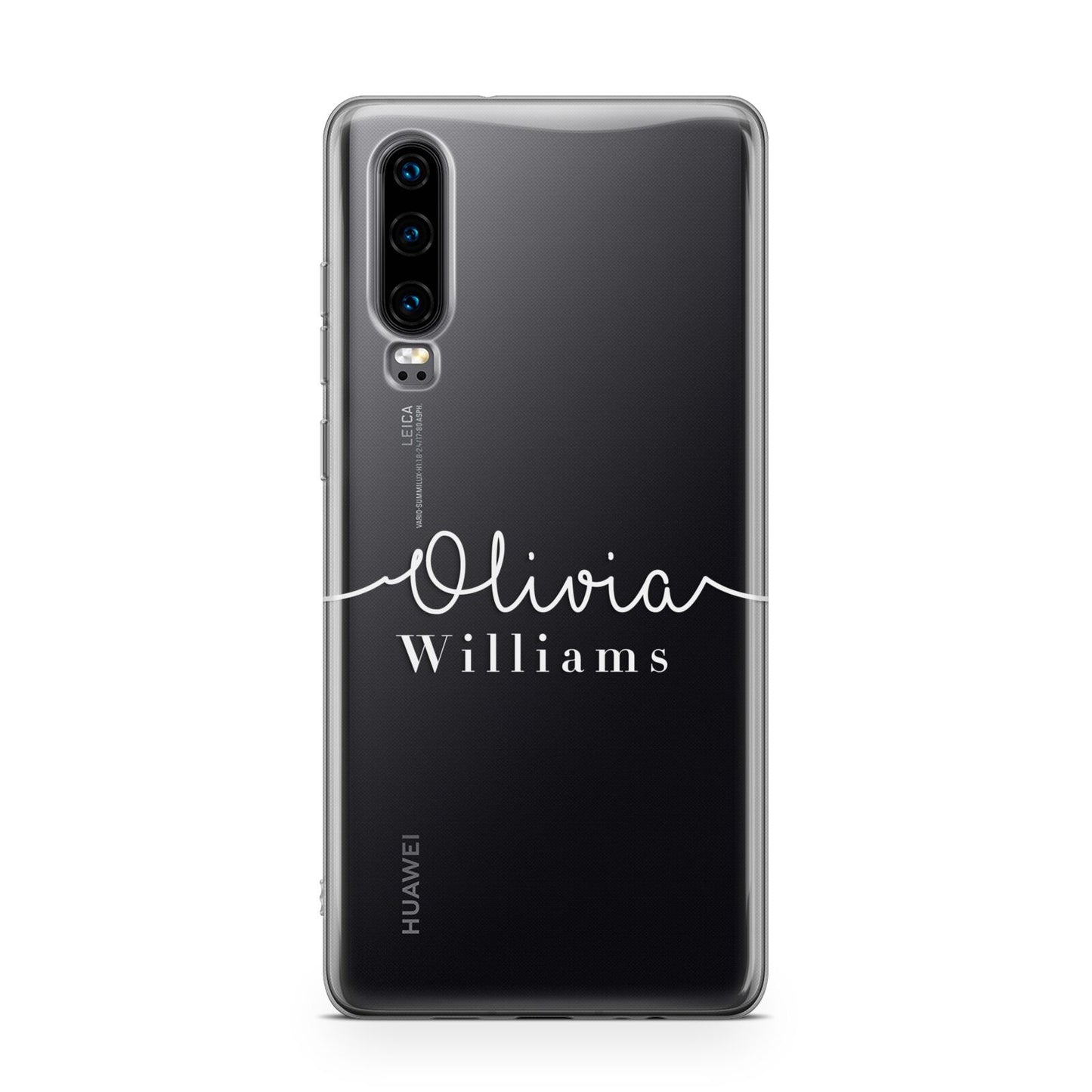 Personalised Signature Typography White Huawei P30 Phone Case