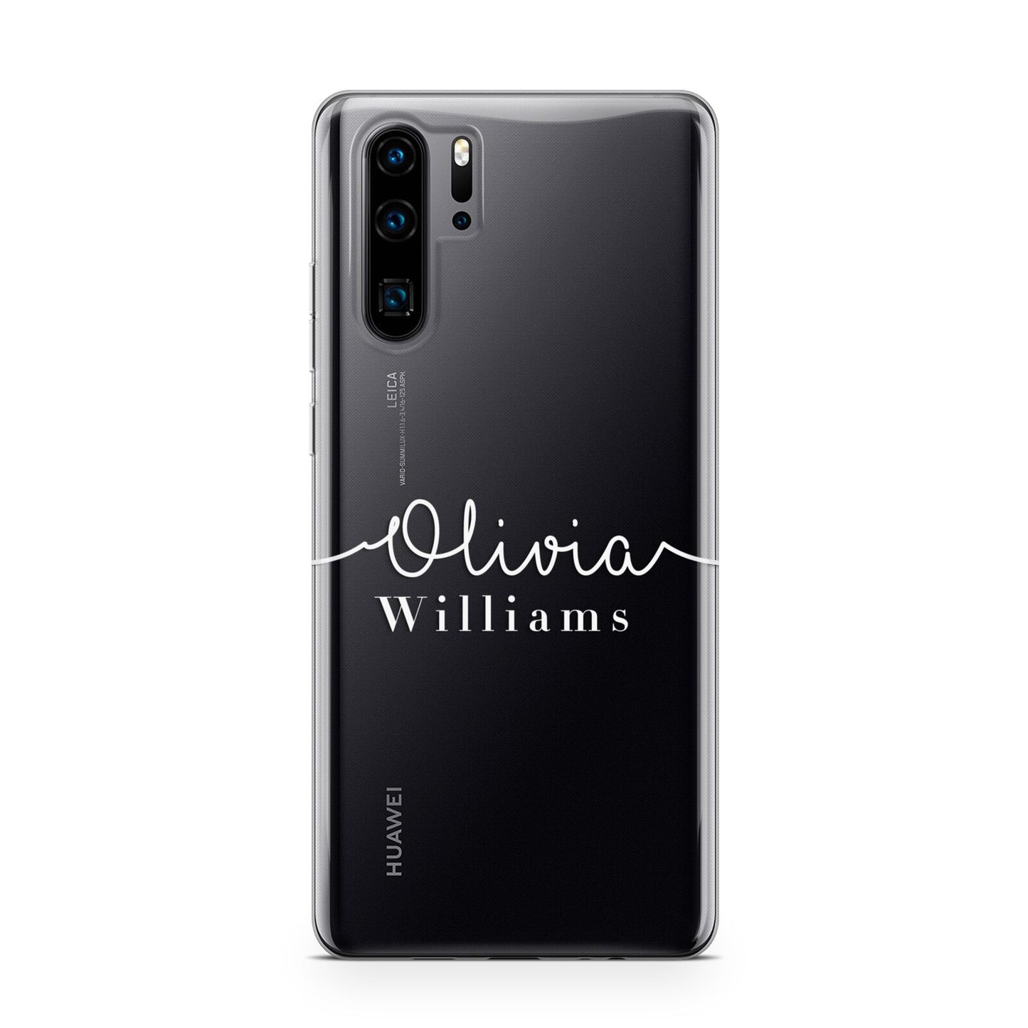 Personalised Signature Typography White Huawei P30 Pro Phone Case