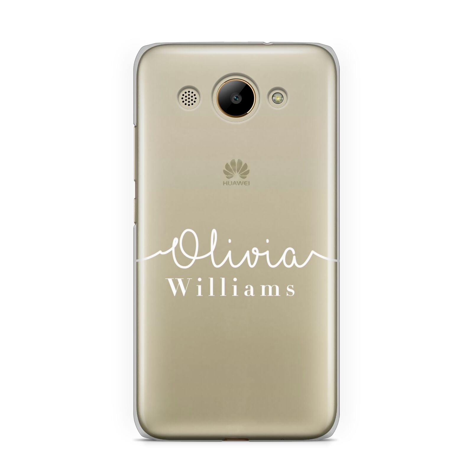 Personalised Signature Typography White Huawei Y3 2017