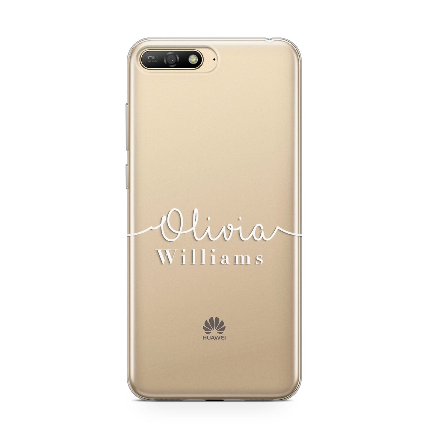 Personalised Signature Typography White Huawei Y6 2018