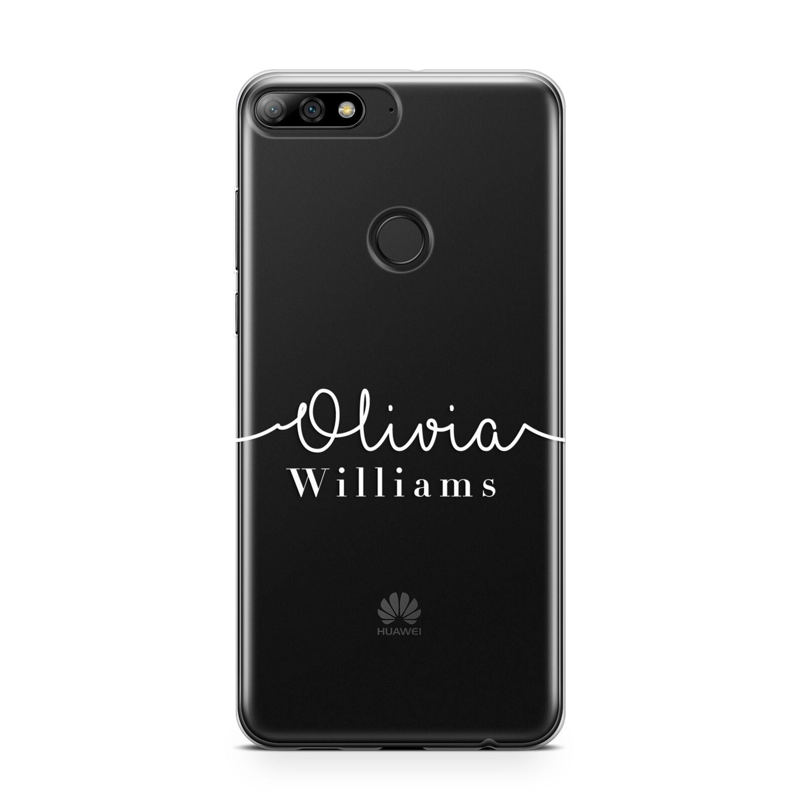 Personalised Signature Typography White Huawei Y7 2018