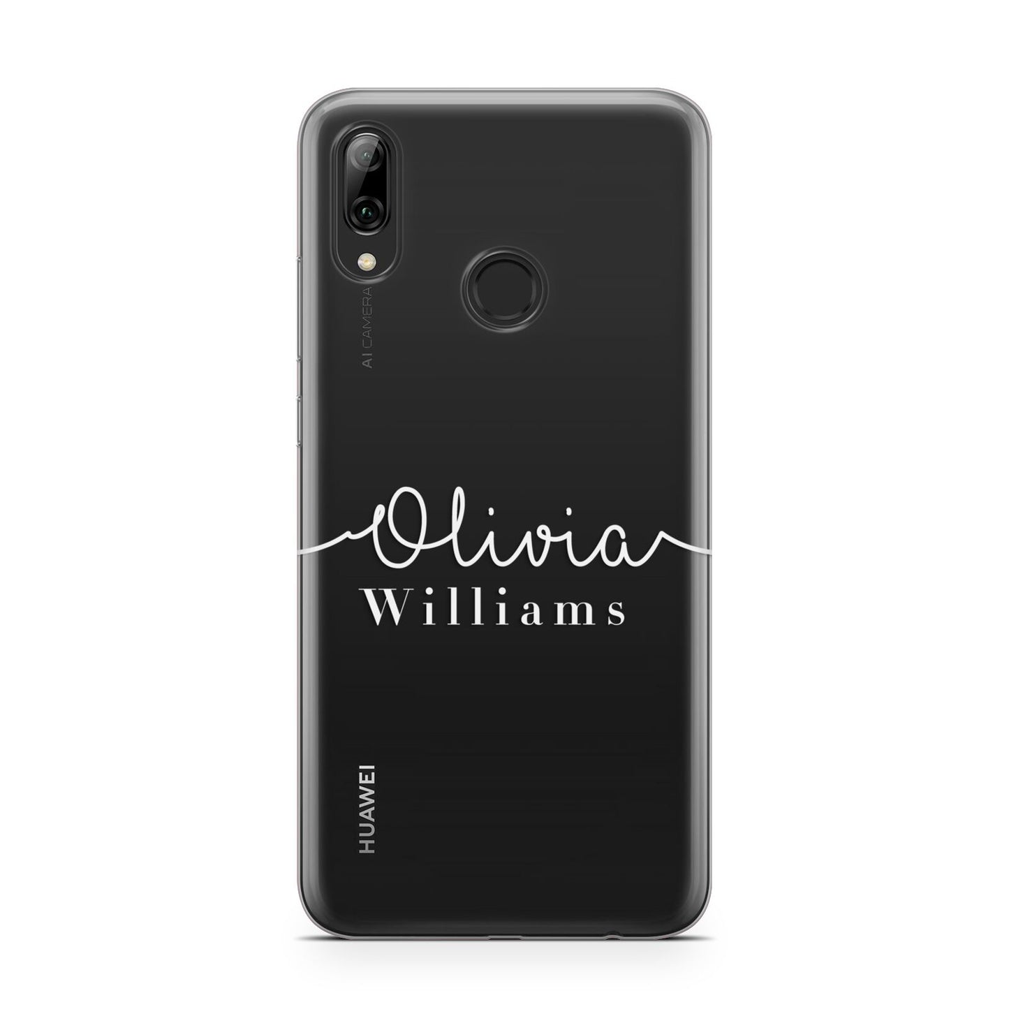 Personalised Signature Typography White Huawei Y7 2019