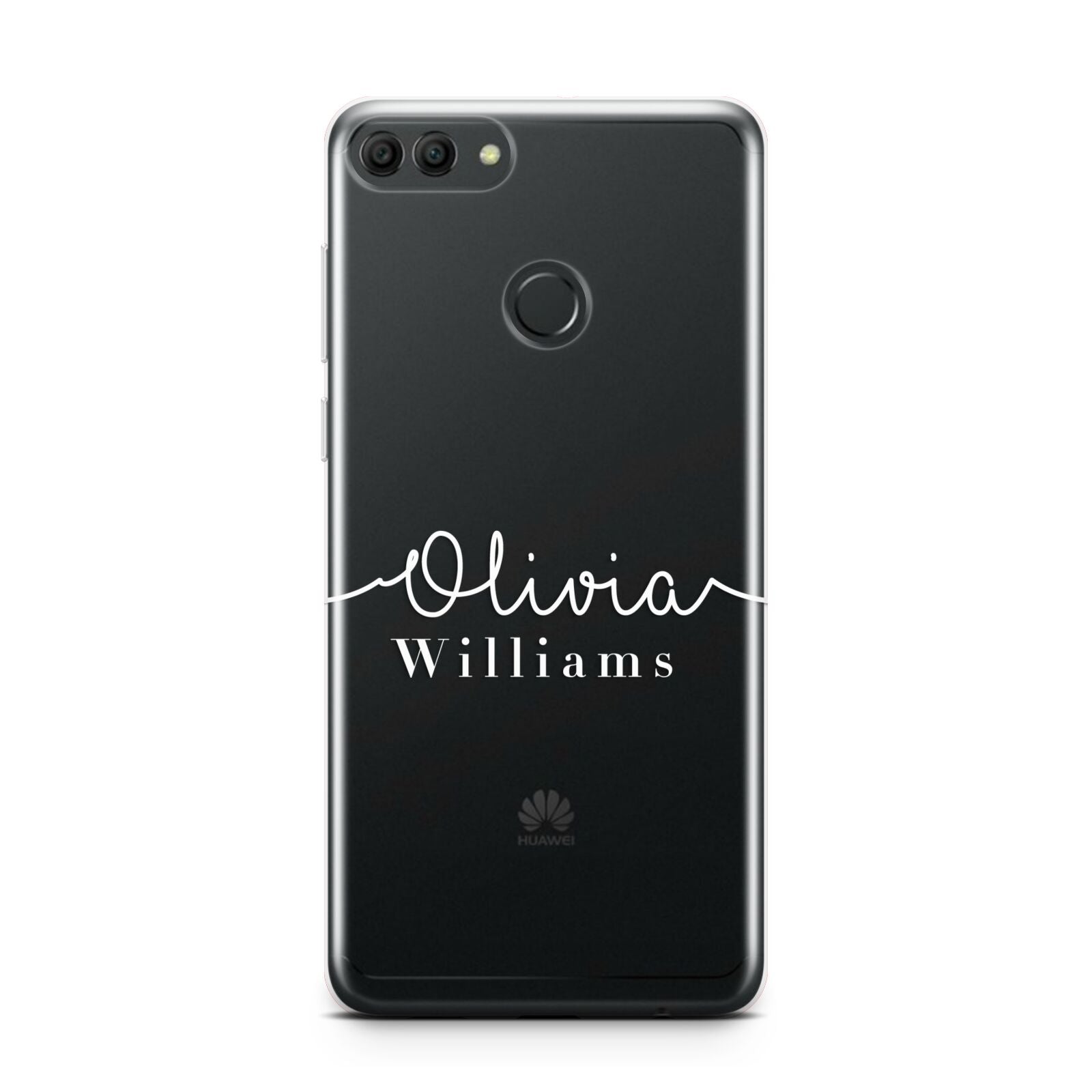 Personalised Signature Typography White Huawei Y9 2018