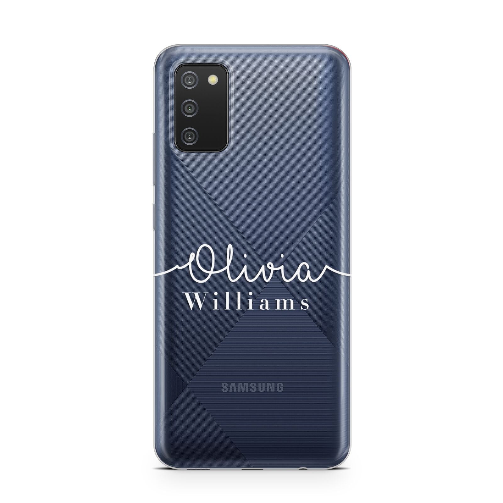 Personalised Signature Typography White Samsung A02s Case