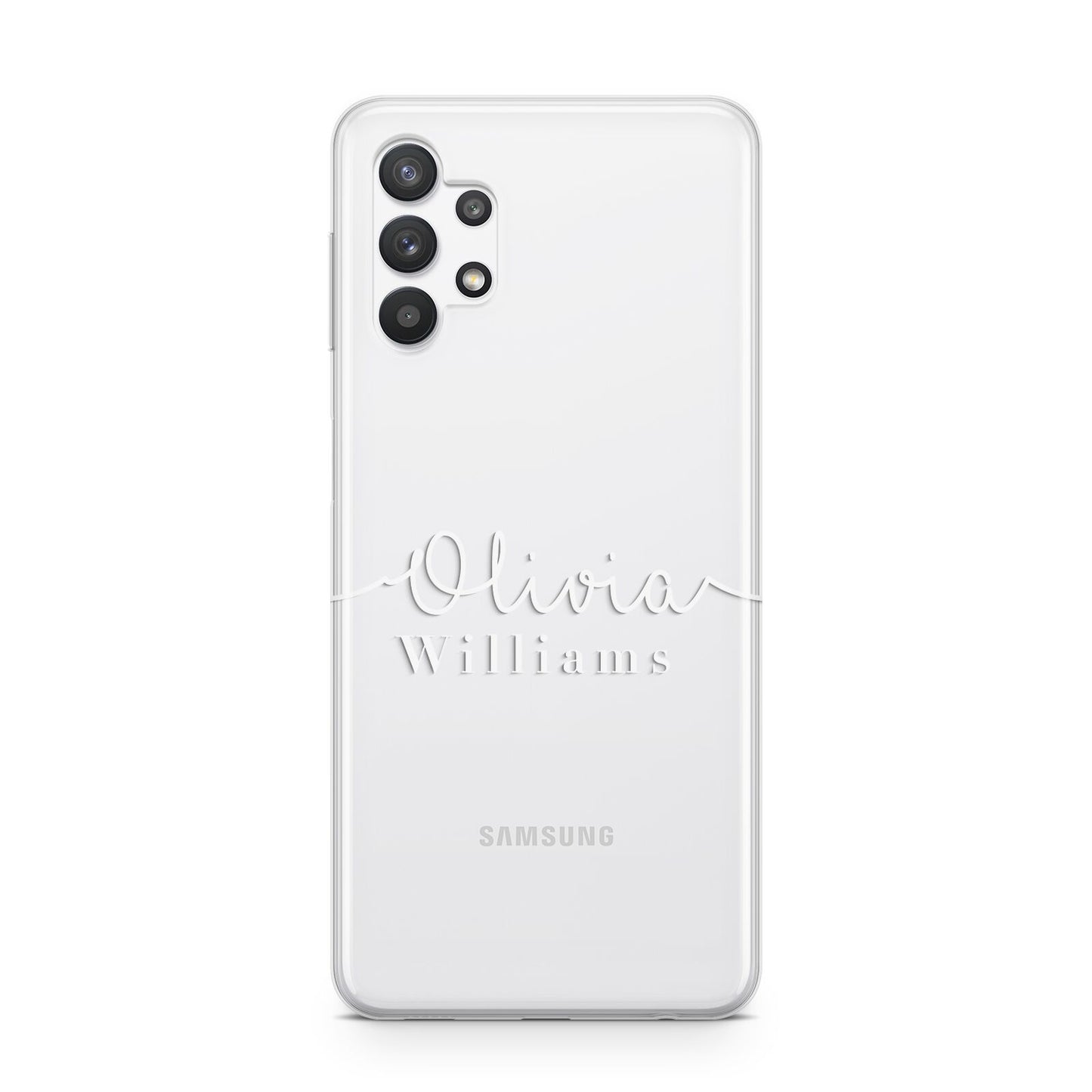 Personalised Signature Typography White Samsung A32 5G Case