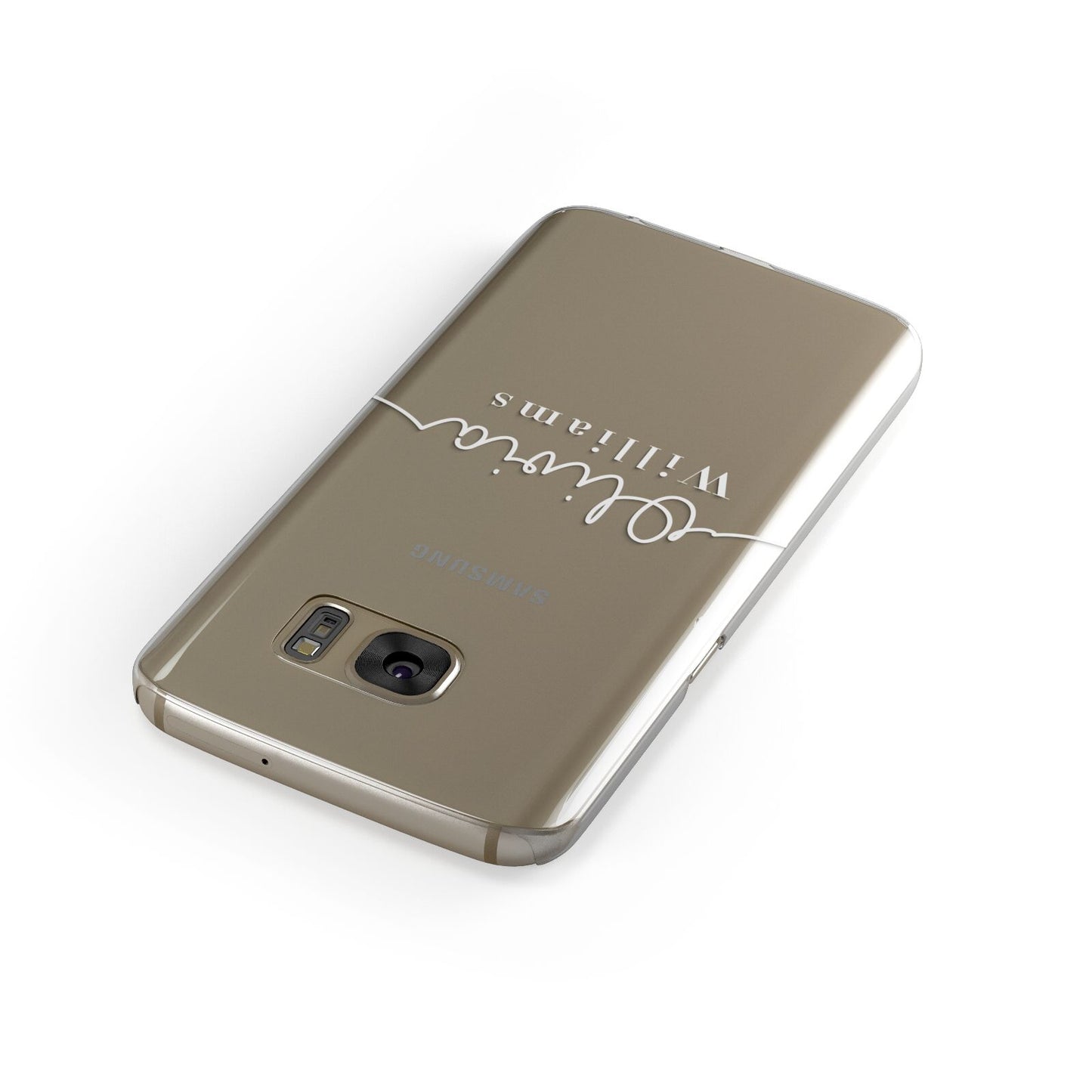 Personalised Signature Typography White Samsung Galaxy Case Front Close Up