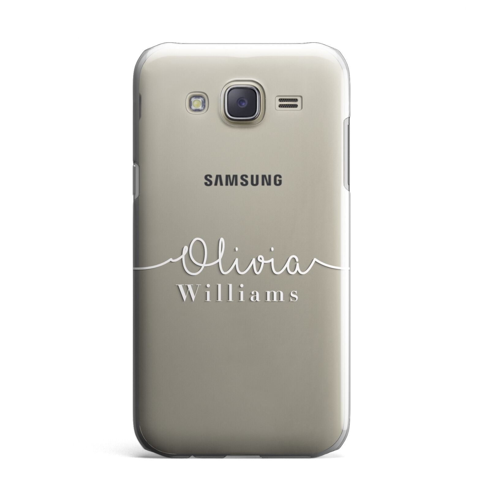 Personalised Signature Typography White Samsung Galaxy J7 Case