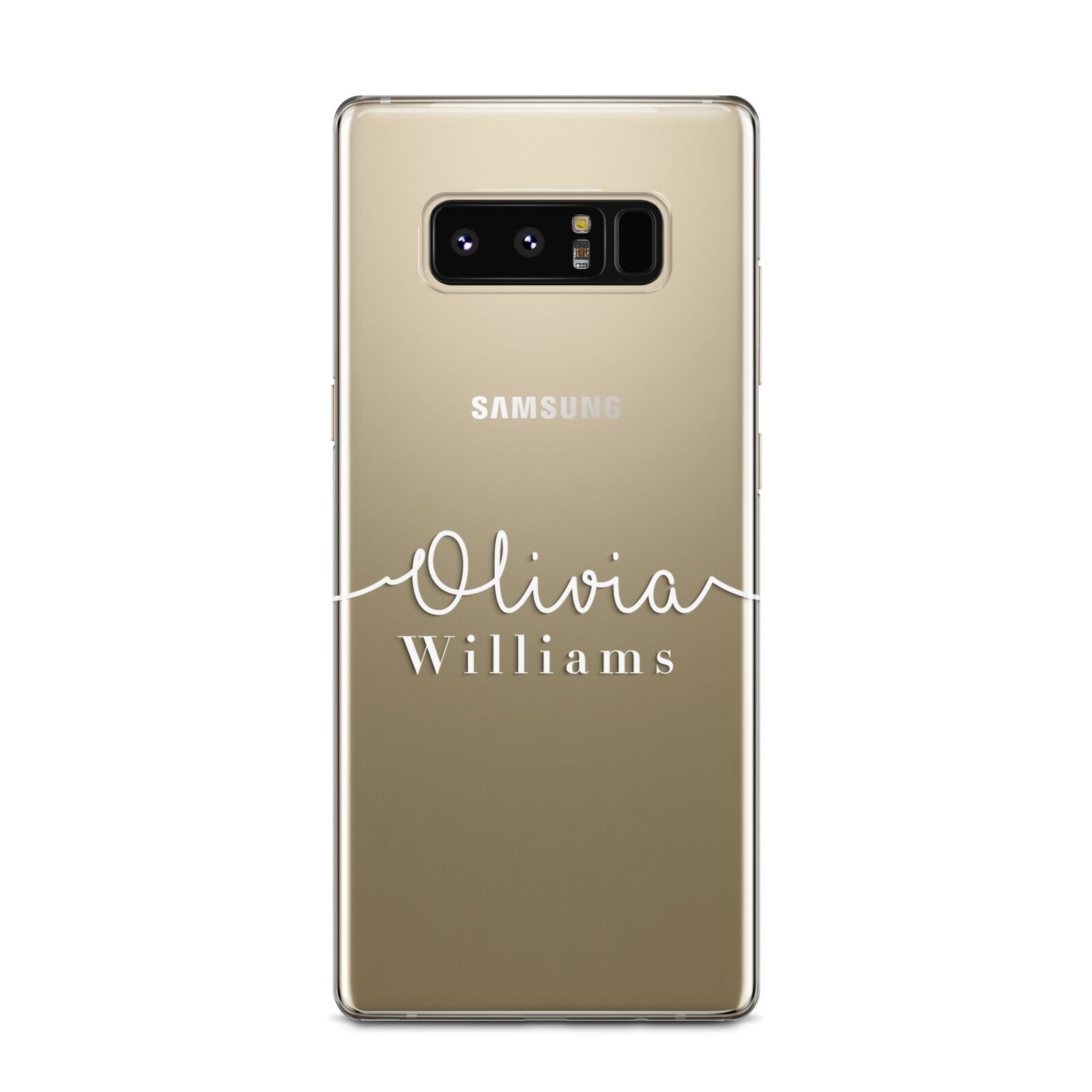 Personalised Signature Typography White Samsung Galaxy Note 8 Case