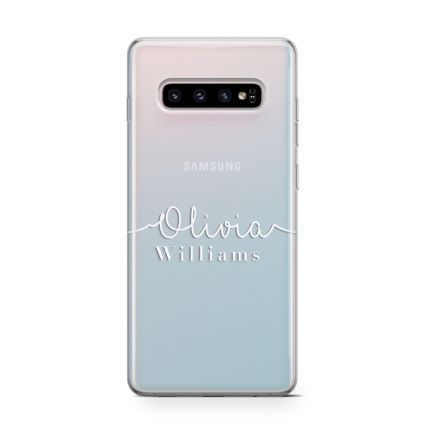 Personalised Signature Typography White Samsung Galaxy S10 Case