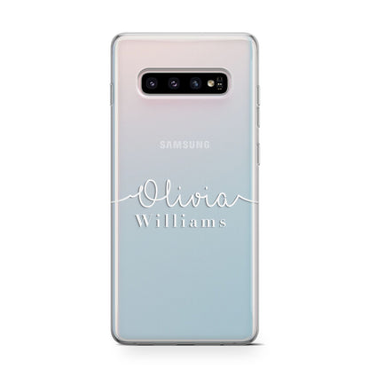 Personalised Signature Typography White Samsung Galaxy S10 Case