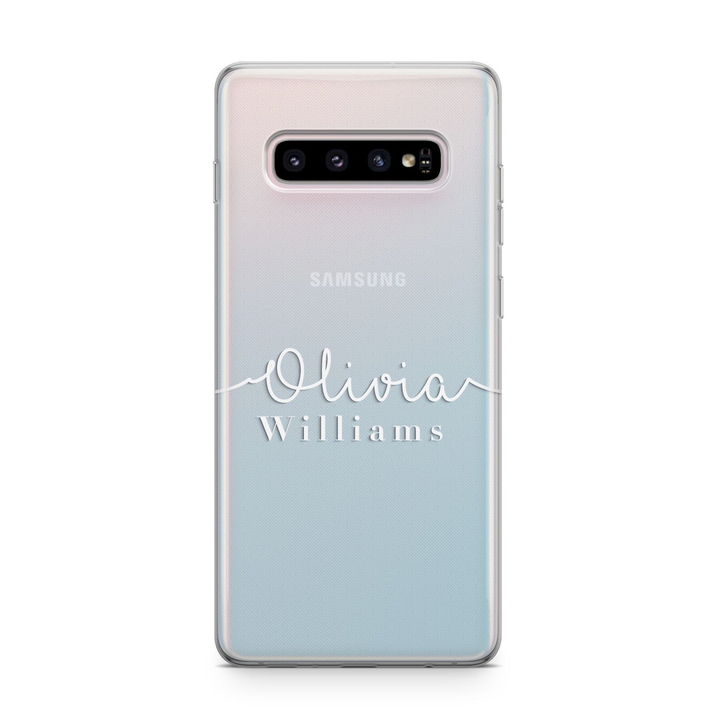 Personalised Signature Typography White Samsung Galaxy S10 Plus Case