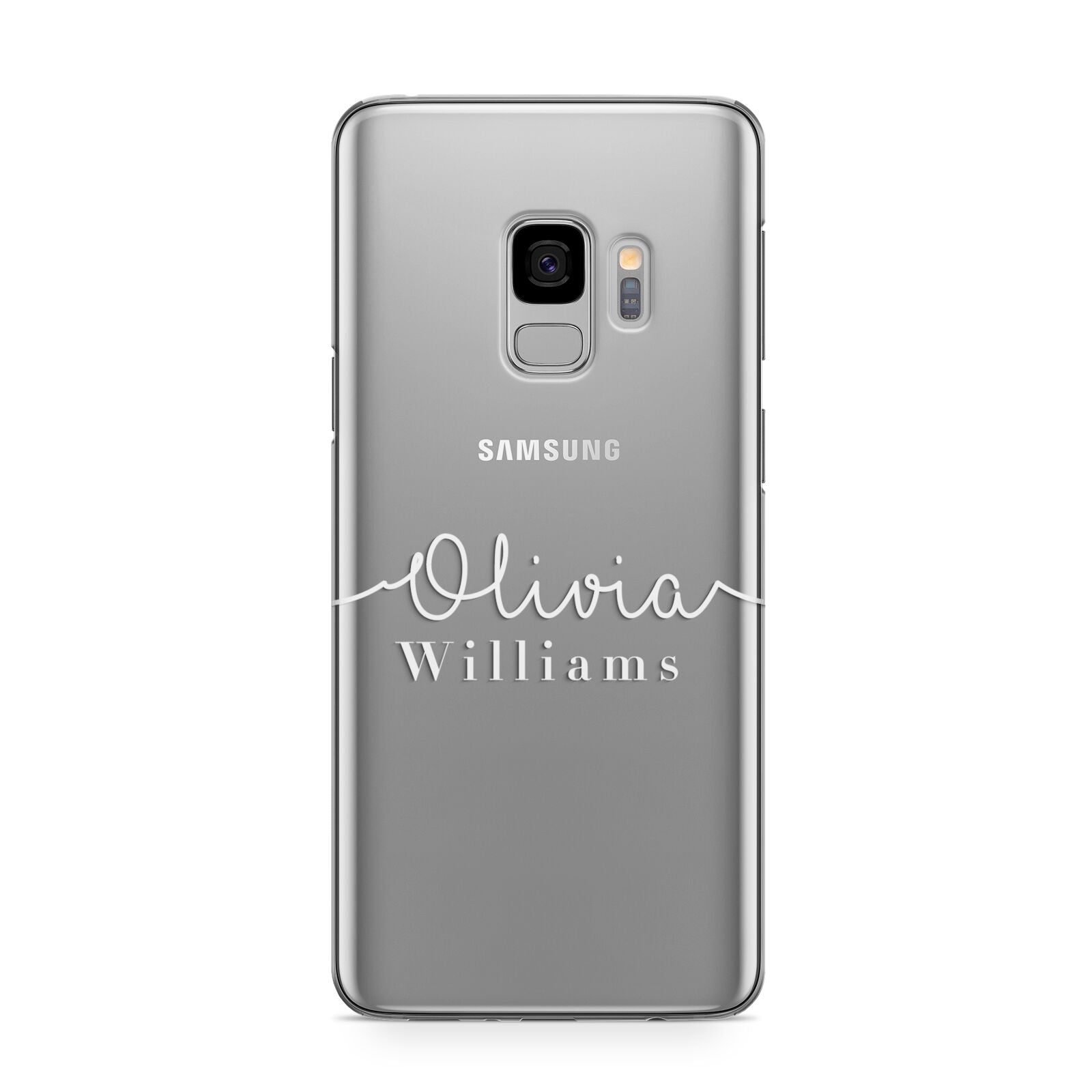 Personalised Signature Typography White Samsung Galaxy S9 Case