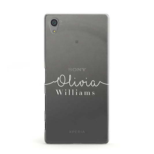 Personalised Signature Typography White Sony Xperia Case