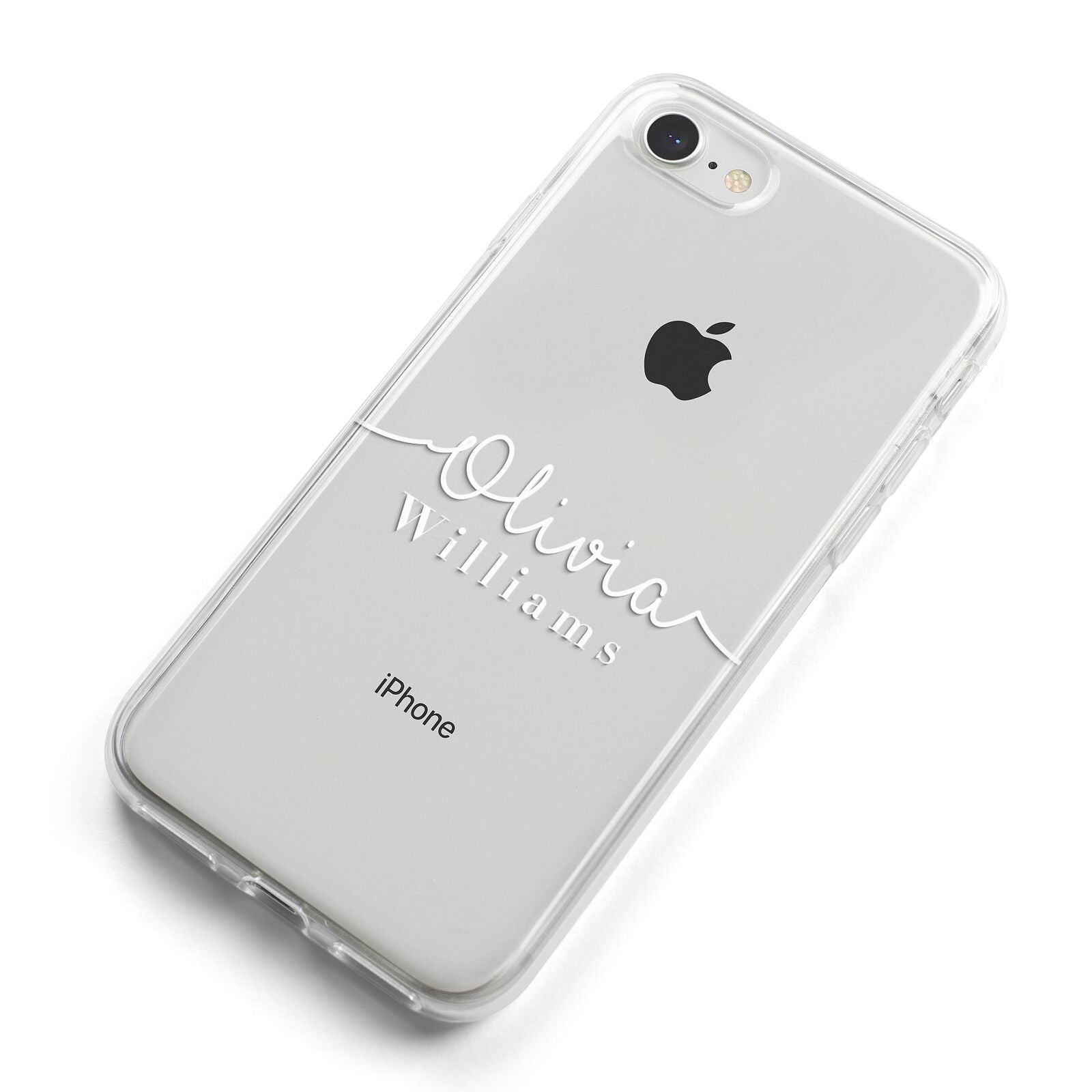 Personalised Signature Typography White iPhone 8 Bumper Case on Silver iPhone Alternative Image