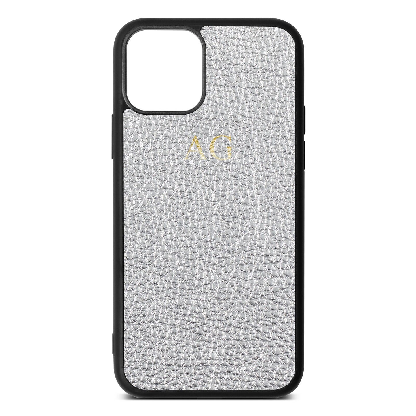 Personalised Silver Pebble Leather iPhone 11 Pro Case