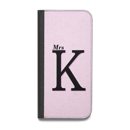 Personalised Single Initial Vegan Leather Flip Samsung Case