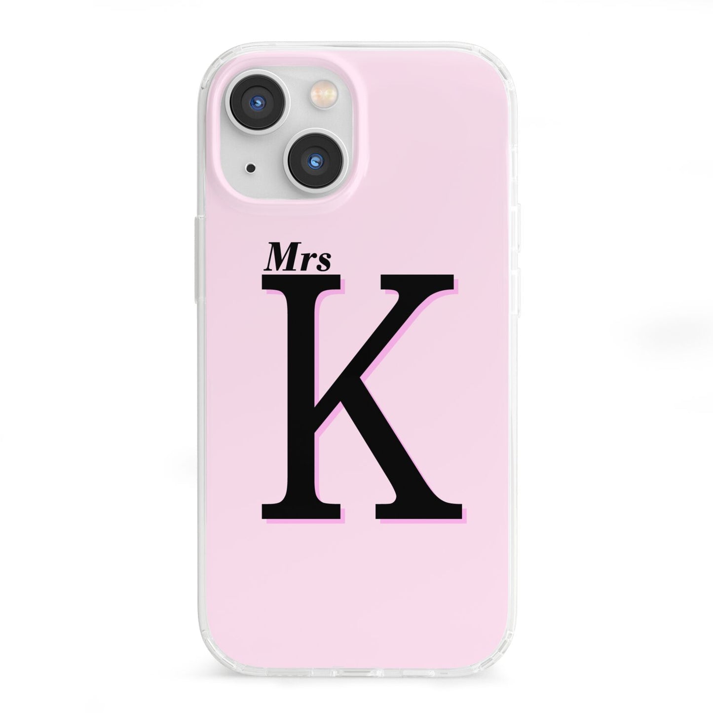 Personalised Single Initial iPhone 13 Mini Clear Bumper Case