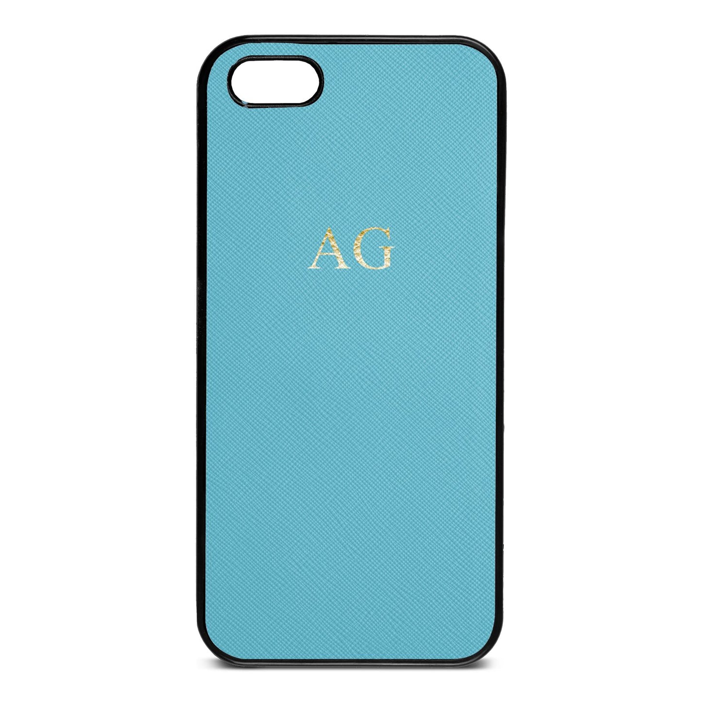 Personalised Sky Saffiano Leather iPhone 5 Case