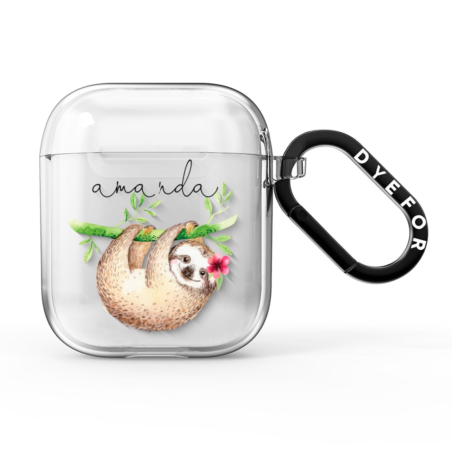 Personalised Sloth AirPods Clear Case