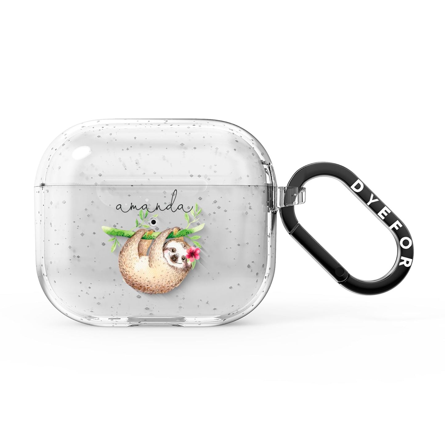 Personalised Sloth AirPods Glitter Case 3rd Gen