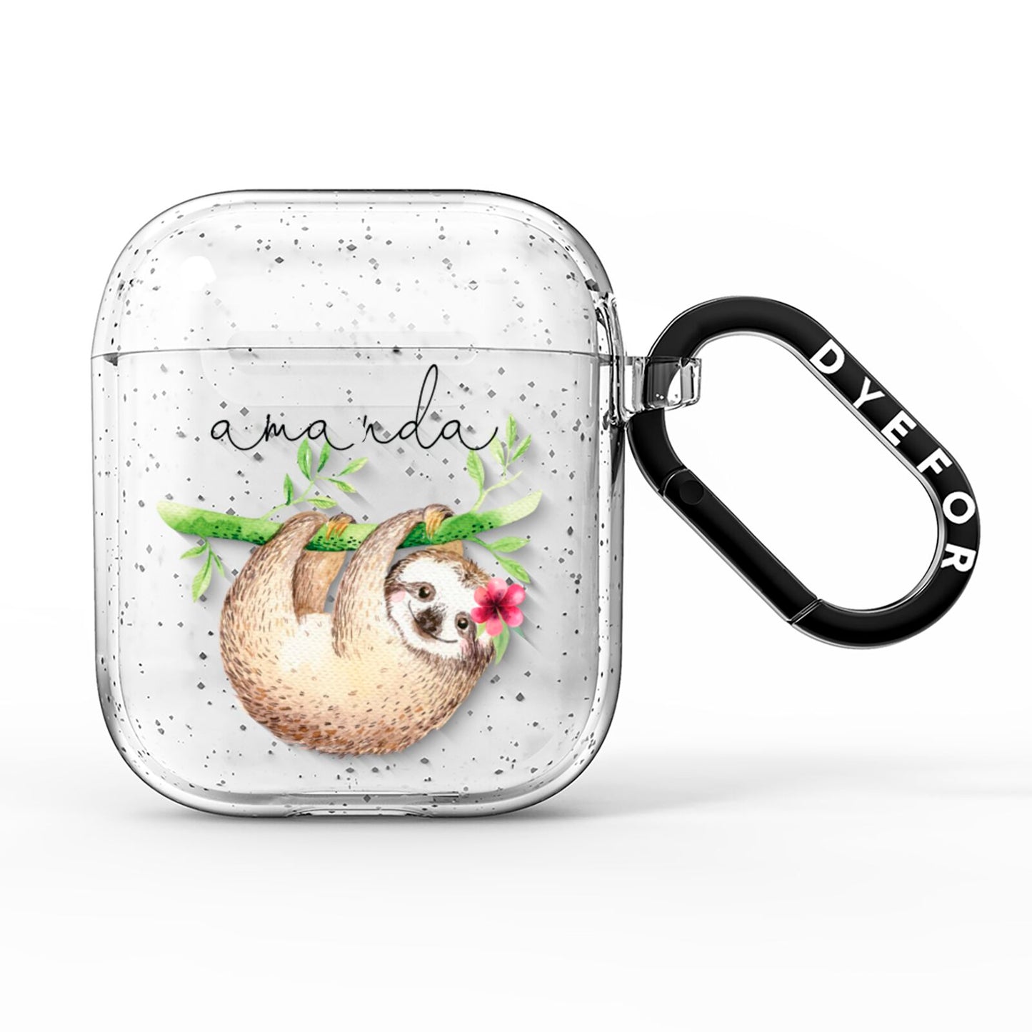 Personalised Sloth AirPods Glitter Case