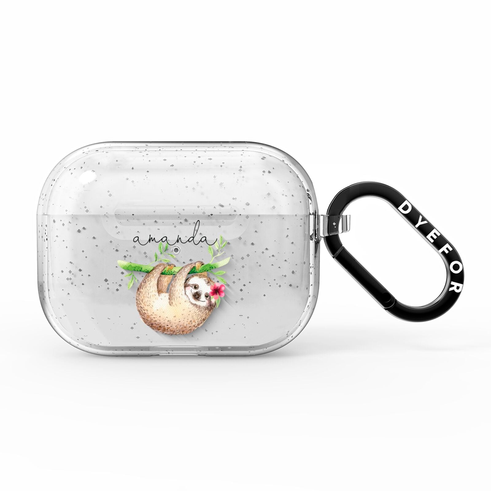 Personalised Sloth AirPods Pro Glitter Case