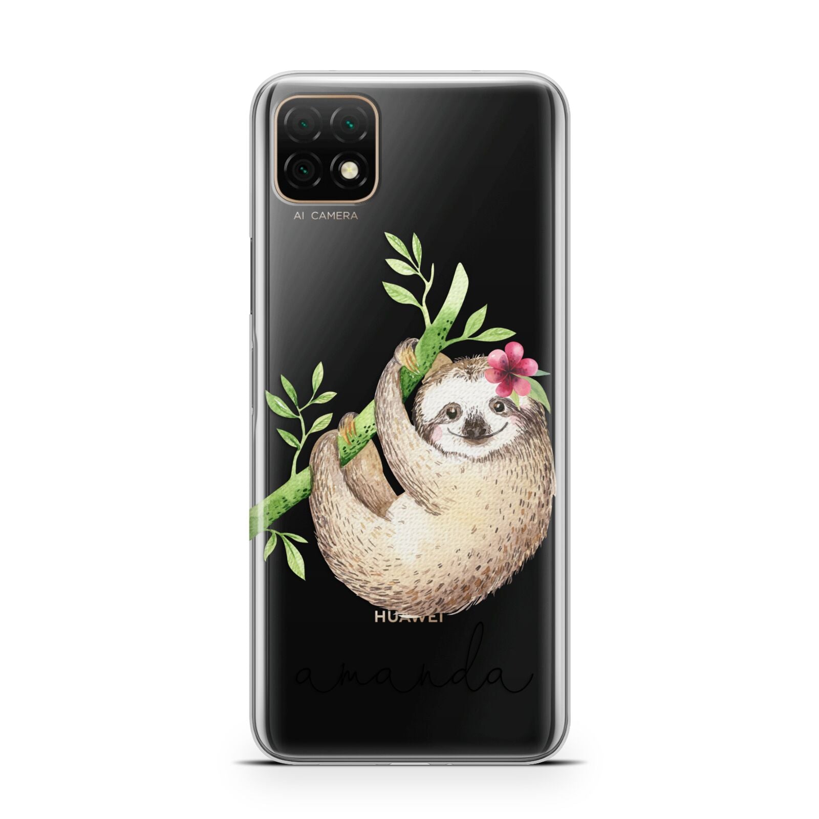 Personalised Sloth Huawei Enjoy 20 Phone Case