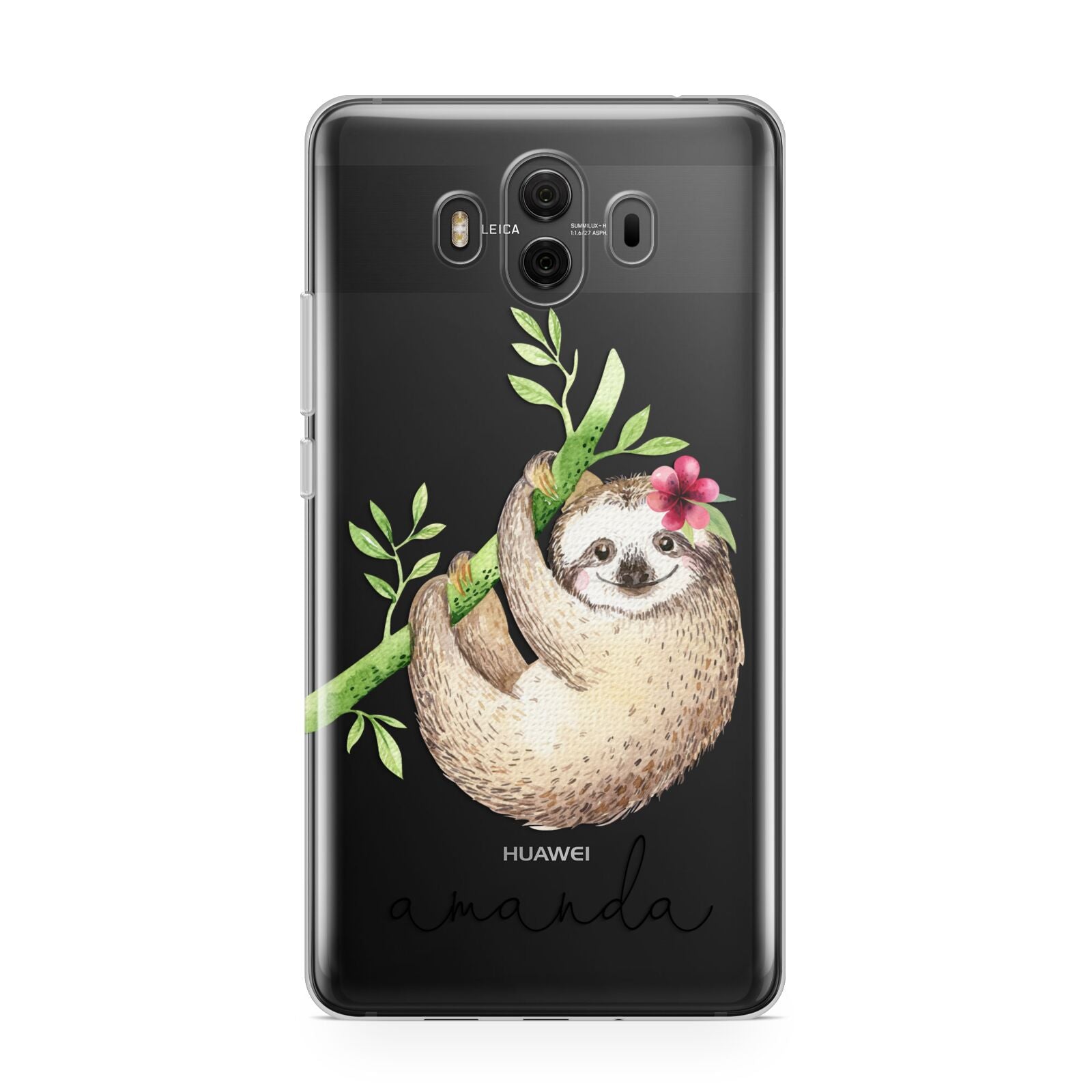 Personalised Sloth Huawei Mate 10 Protective Phone Case