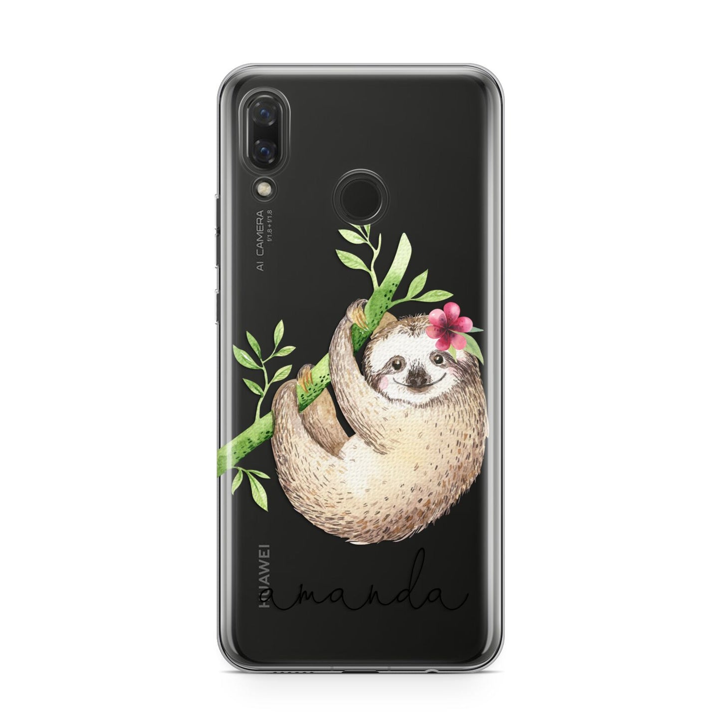 Personalised Sloth Huawei Nova 3 Phone Case