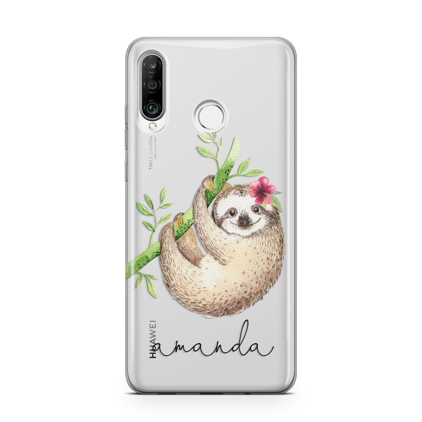 Personalised Sloth Huawei P30 Lite Phone Case