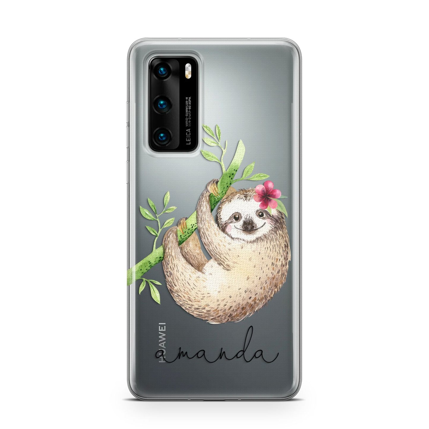 Personalised Sloth Huawei P40 Phone Case