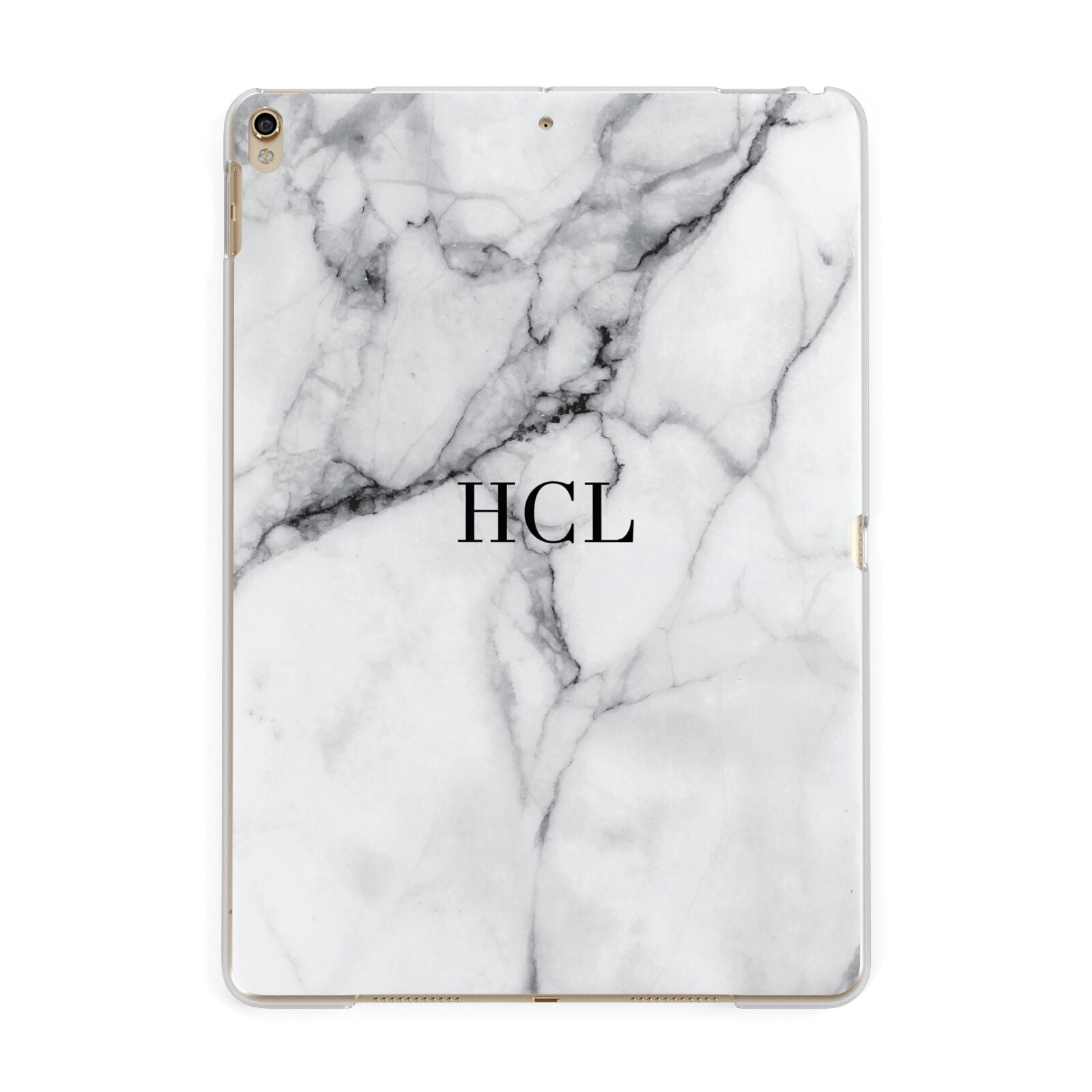 Personalised Small Marble Initials Custom Apple iPad Gold Case