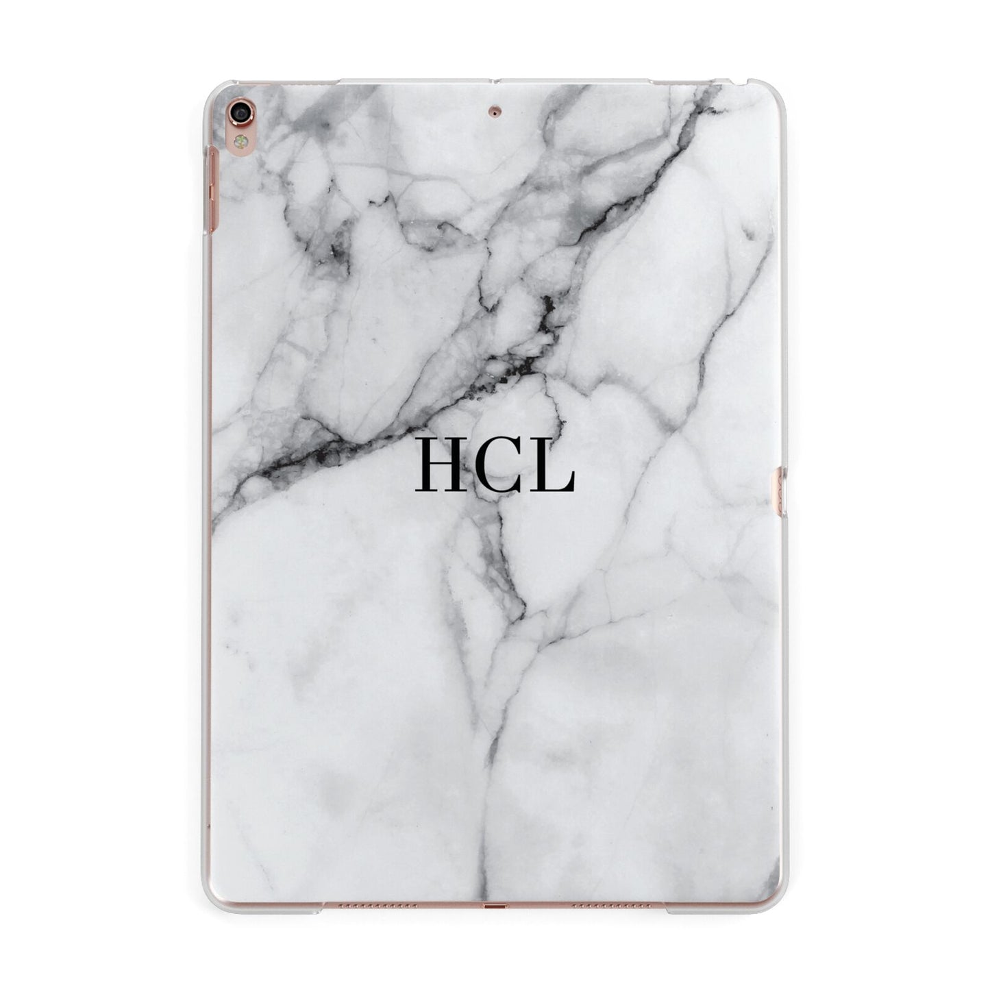 Personalised Small Marble Initials Custom Apple iPad Rose Gold Case